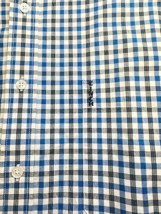 Cinch Men's Long Sleeve Western Shirt - Modern Fit White, Navy & Blue Plaid
