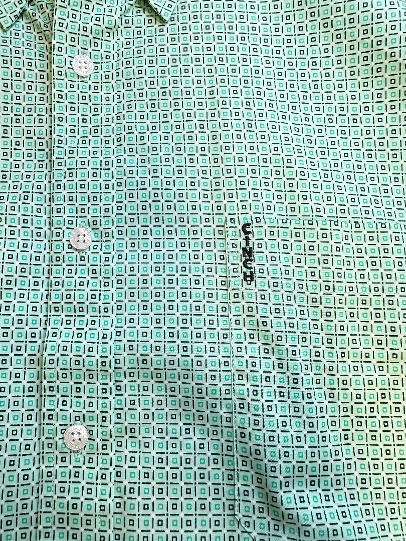 Cinch Men's Long Sleeve Western Shirt - Modern Fit Geometric Print Mint Green