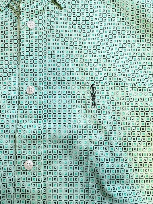 Cinch Men's Long Sleeve Western Shirt - Modern Fit Geometric Print Mint Green