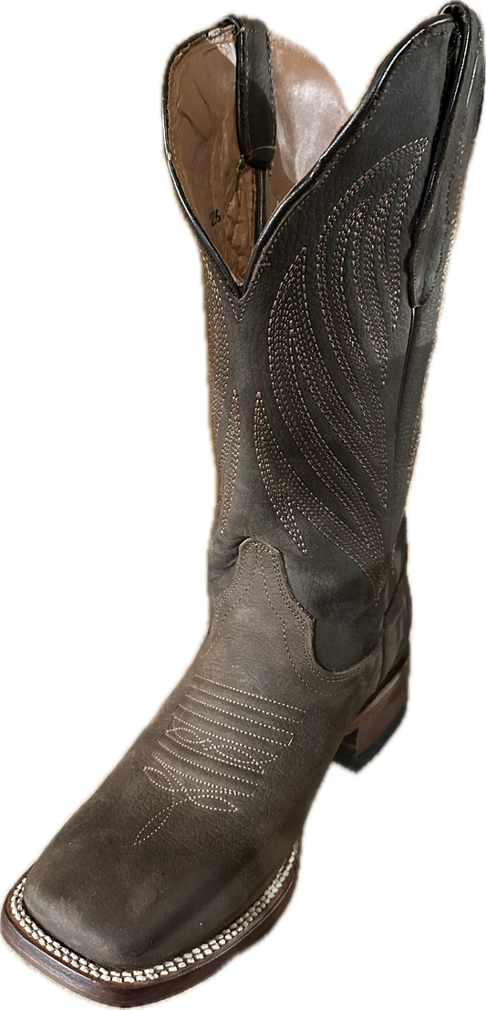 Tanner Mark Women's Brown Suede Square Toe Boots