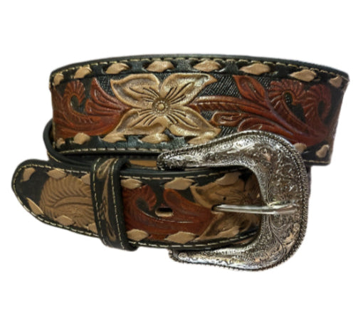 Ariat Tooled Dark Leaves Belt