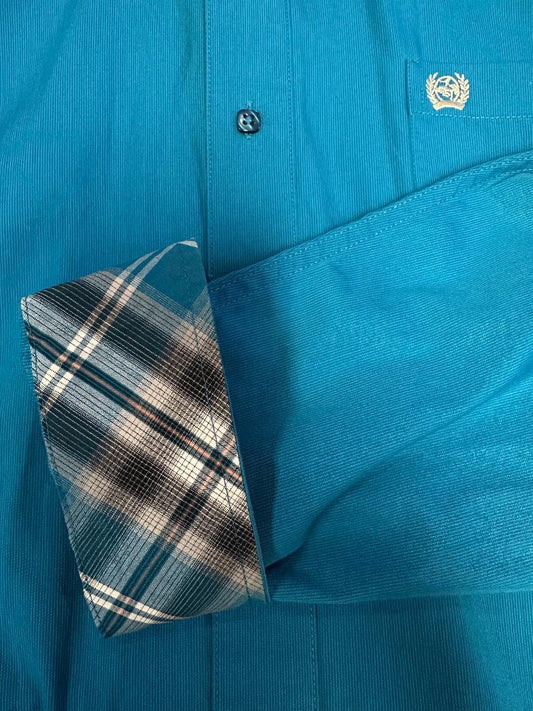 Cinch Men's Long Sleeve Western Shirt - Blue Pinstripe