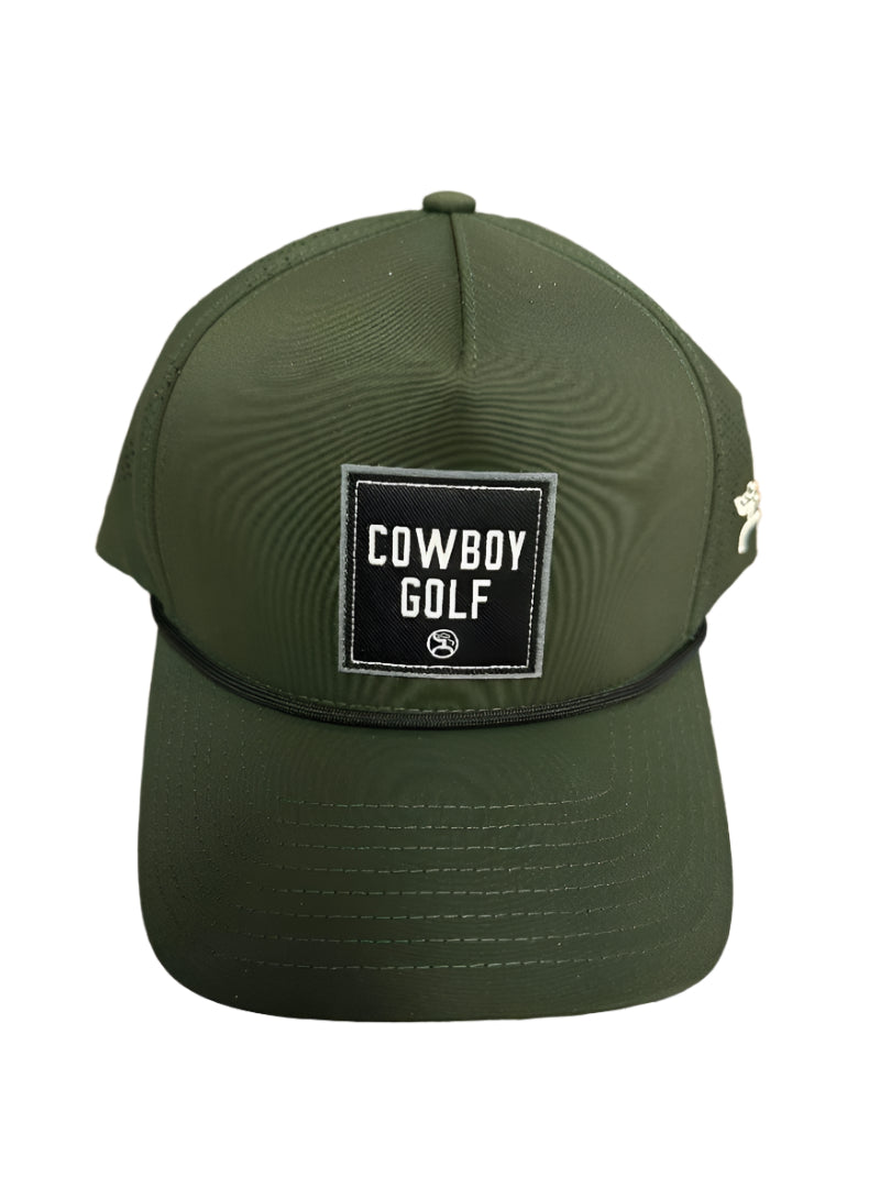 Hooey Ball Cap "Cowboy Golf" Olive with Black & White Square Patch