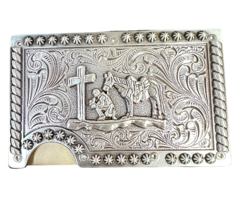 3-D Belt Co. Utility Wallet - Engraved Cowboy Prayer
