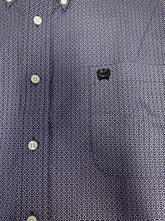 Cinch Men's Long Sleeve Western Shirt - Geometric Print Purple & White
