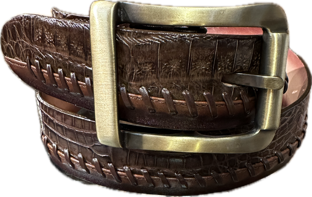 Los Altos Belt - Brown Caiman Belly