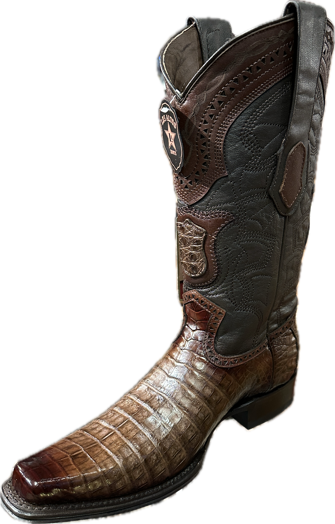 Los Altos Men's Boots - Brown Caiman Belly Narrow Square Toe