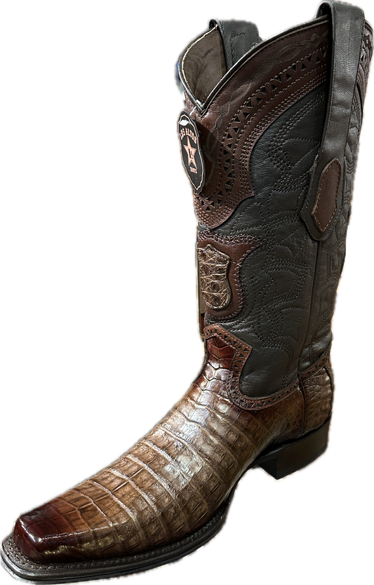 Los Altos Men's Boots - Brown Caiman Belly Narrow Square Toe