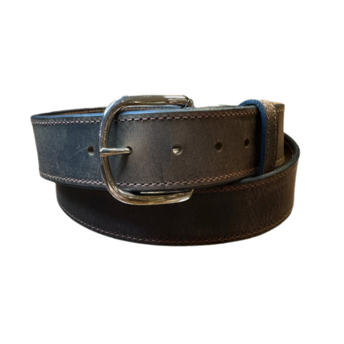 Visalia Dark Distressed Brown Plain Belt - 1 1/2"