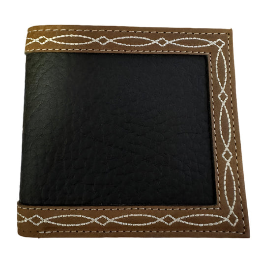 Ariat Boot Stitch Edge Brown Bi-Fold Wallet