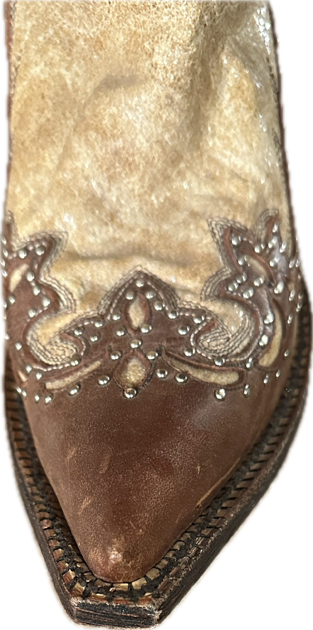 Johnny Ringo Women's Snip Toe Brown & Tan with Studs and Overlay Boots