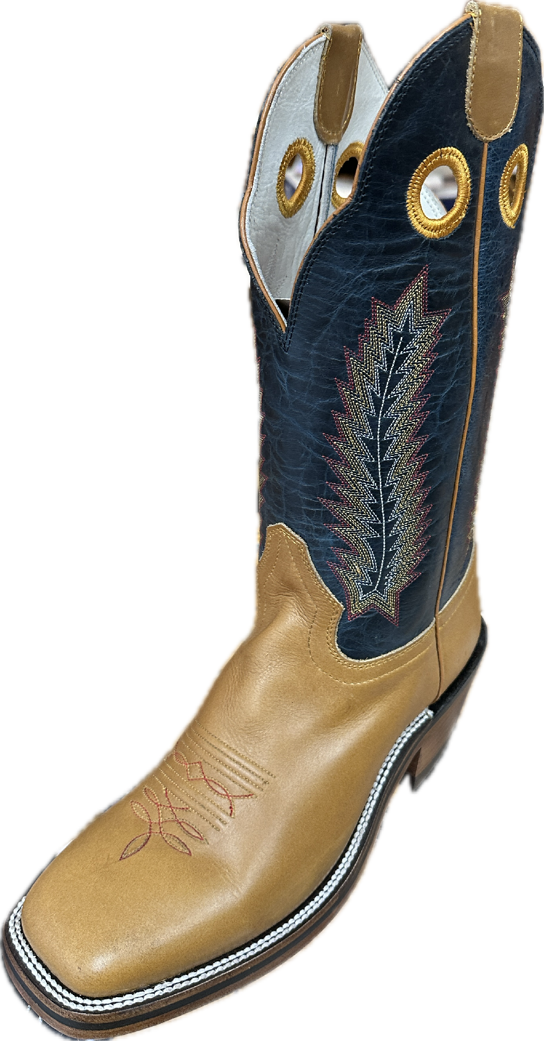 Hondo Men's Boots - Honey Crazy Shoulder with Navy Volcano Top