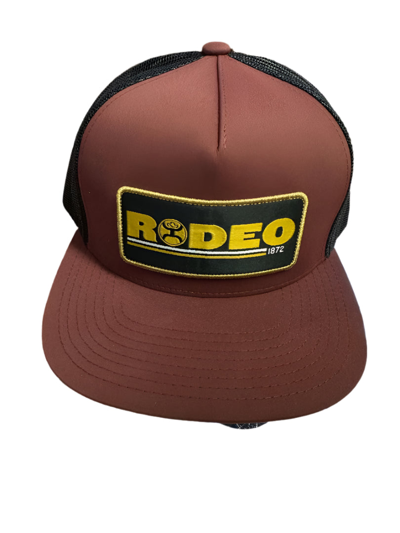 Hooey Ball Cap "Rodeo" Maroon and Black with Black and Gold Patch