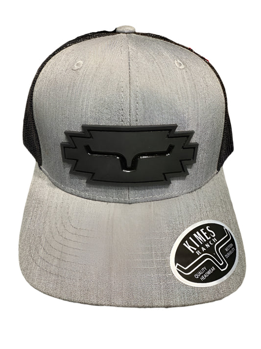 Kimes Ranch Ball Cap - Jerico Heather Grey with Black Logo Patch