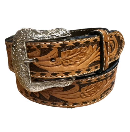 Twisted X - Floral Embossed with Brown Stitching on Edges