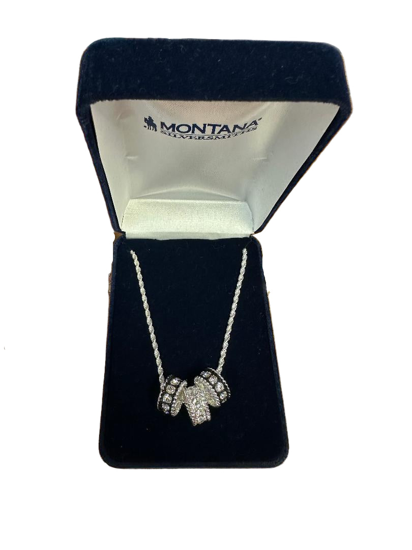 Montana Silversmith Silver and Black Three Ring Necklace