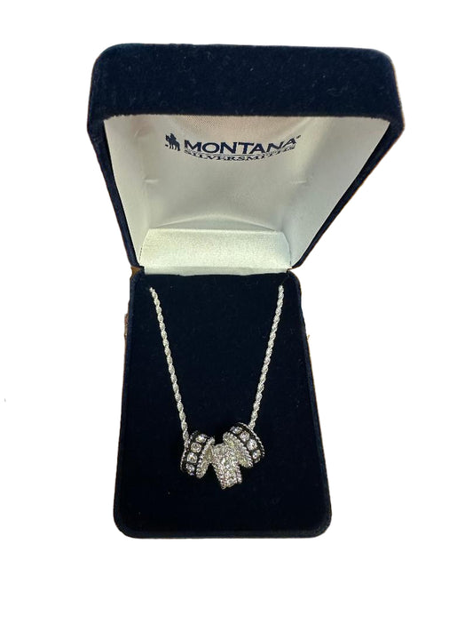 Montana Silversmith Silver and Black Three Ring Necklace