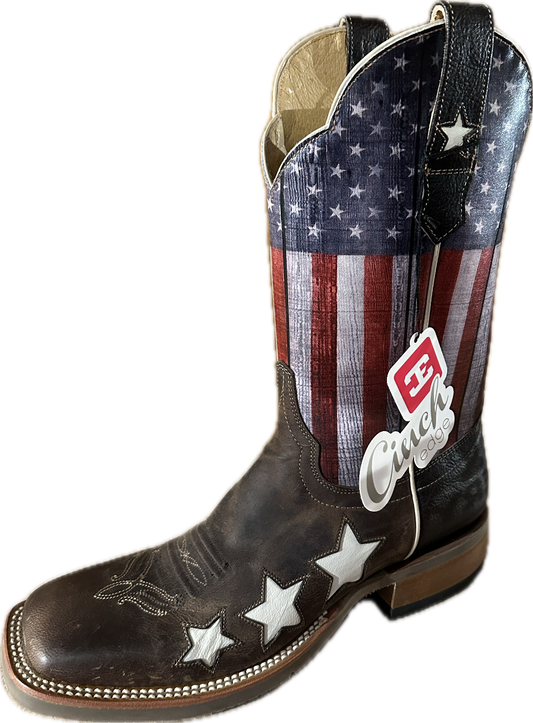 Cinch Women's Brown Square Toe Stars & Stripes Boots