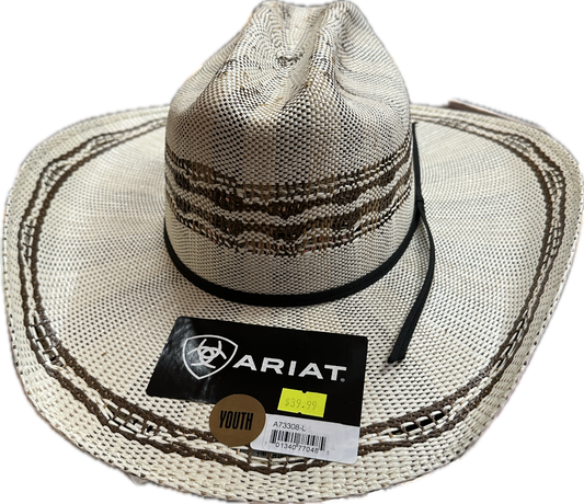 Ariat Child's Straw Hat with Brown Accents