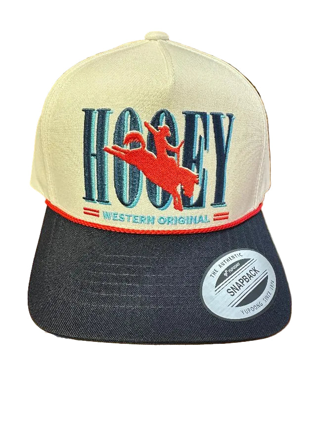 Hooey Ball Cap Youth "Wild Ride" Hat White with Navy & Red Logo