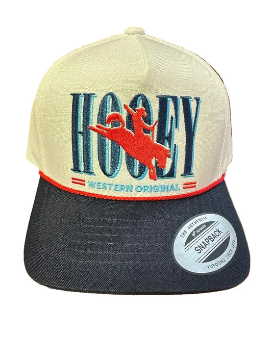 Hooey Ball Cap Youth "Wild Ride" Hat White with Navy & Red Logo