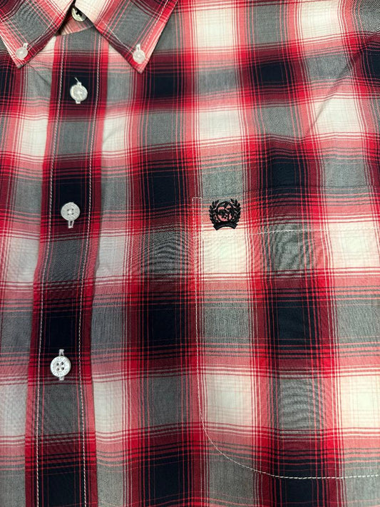 Cinch Men's Long Sleeve Western Shirt - Red & Black Plaid