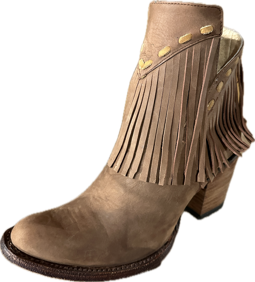 Circle G Women's Brown Fringe Round Toe Boots