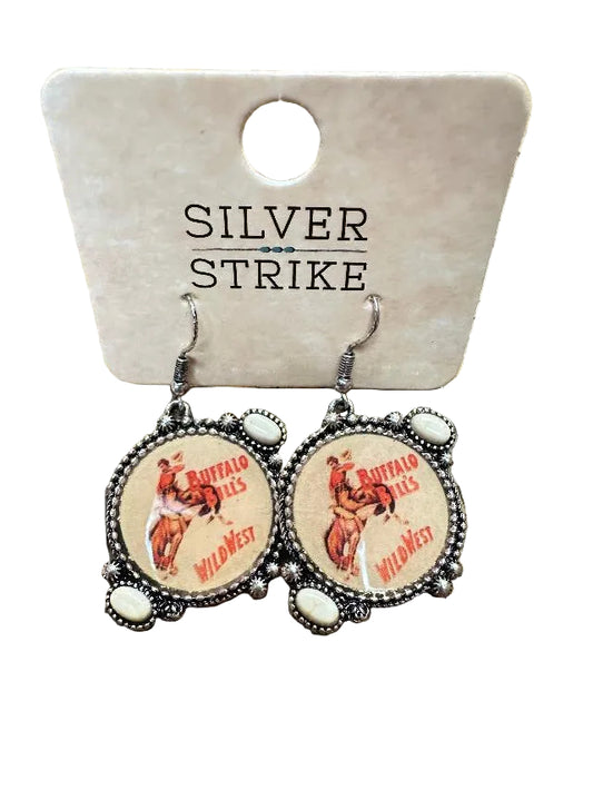 Silver Strike Buffalo Bill's Wild West Earrings