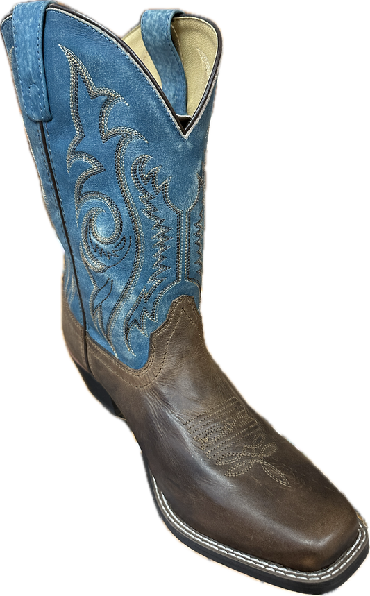 Smoky Mountain Women's Victoria Brown Oil Distressed & Vintage Blue Boots