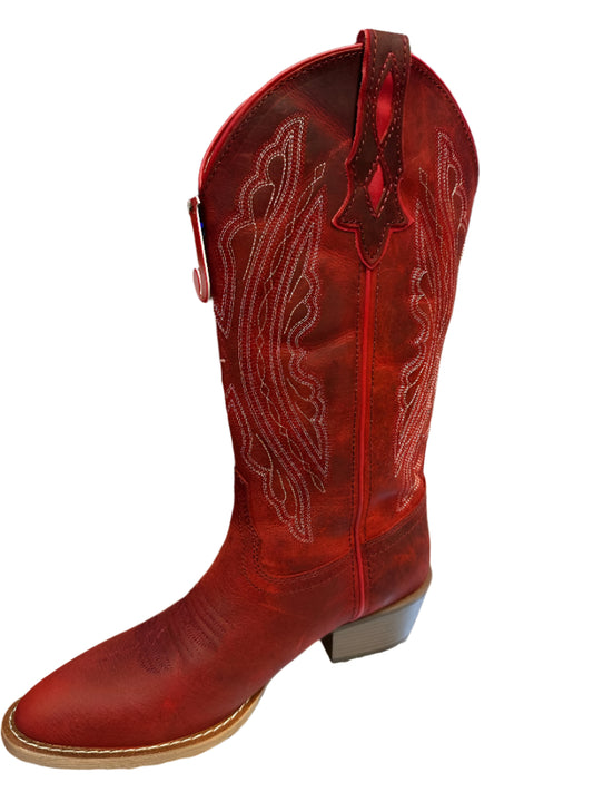 Justin Boots Women's Renie Classic Red Water Buffalo Boots