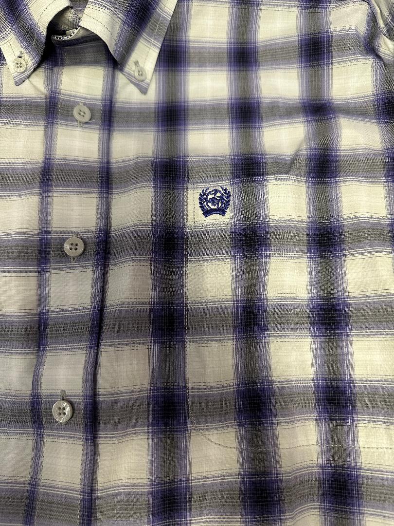 Cinch Men's Long Sleeve Western Shirt - Grey, White & Purple Plaid
