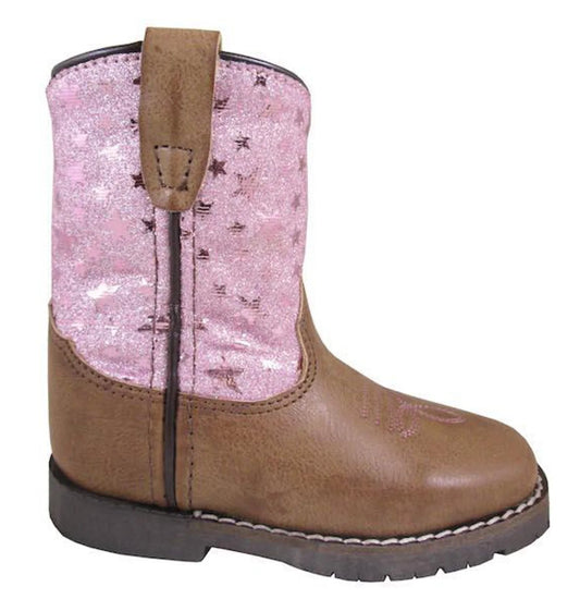 Smoky Mountain Toddler Autry Brown/Pink Square Toe Boots