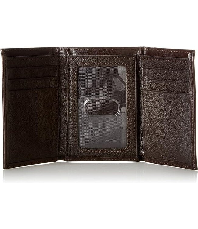 Nocona Tri-Fold Wallet, Vintage Ostrich Print, Brown