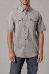 Kimes Ranch Men's Grey Rio Short Sleeve Dress Shirt