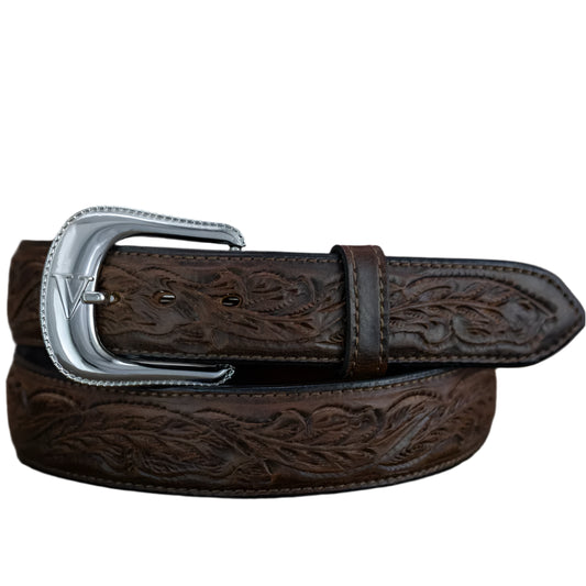 Vogt Bison Tooled Oak Leaf Straight Belt