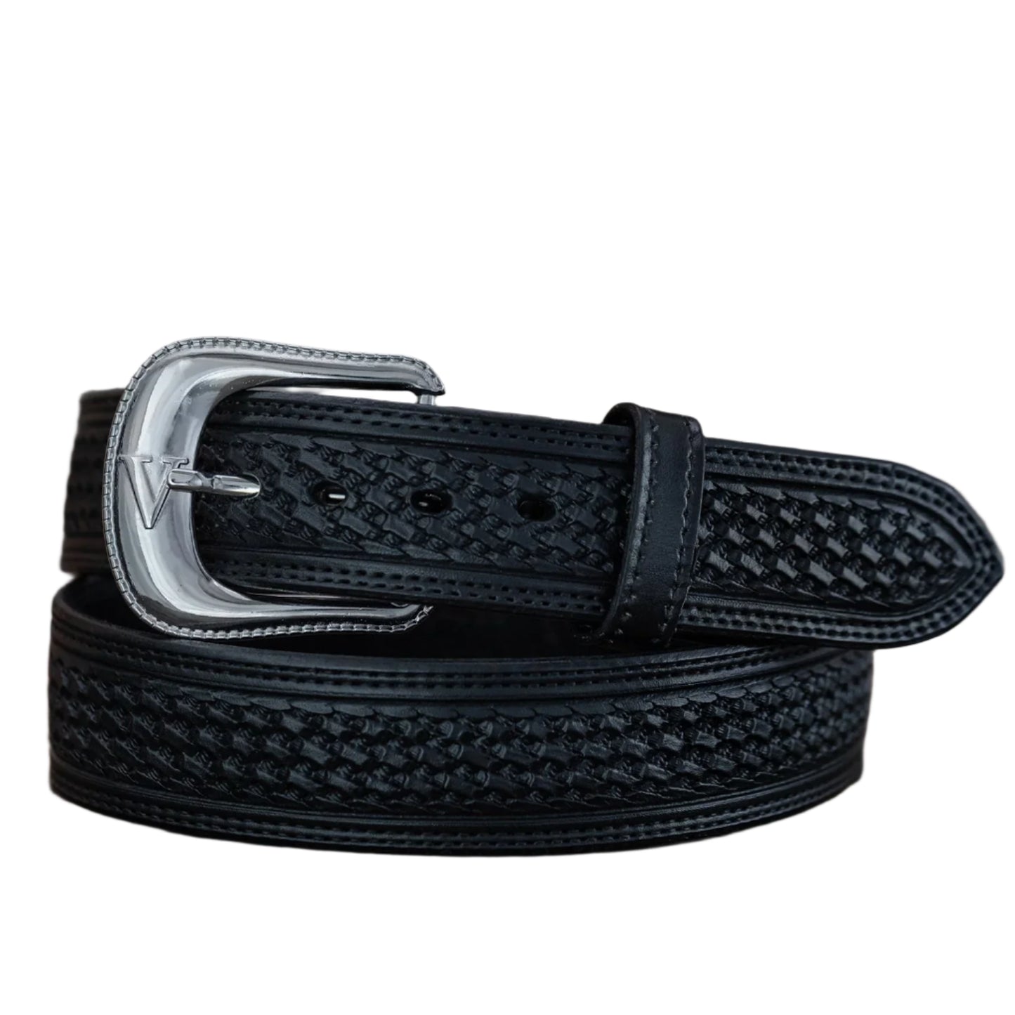 Vogt Black Basket Weave Pattern Straight 1 1/2" Belt