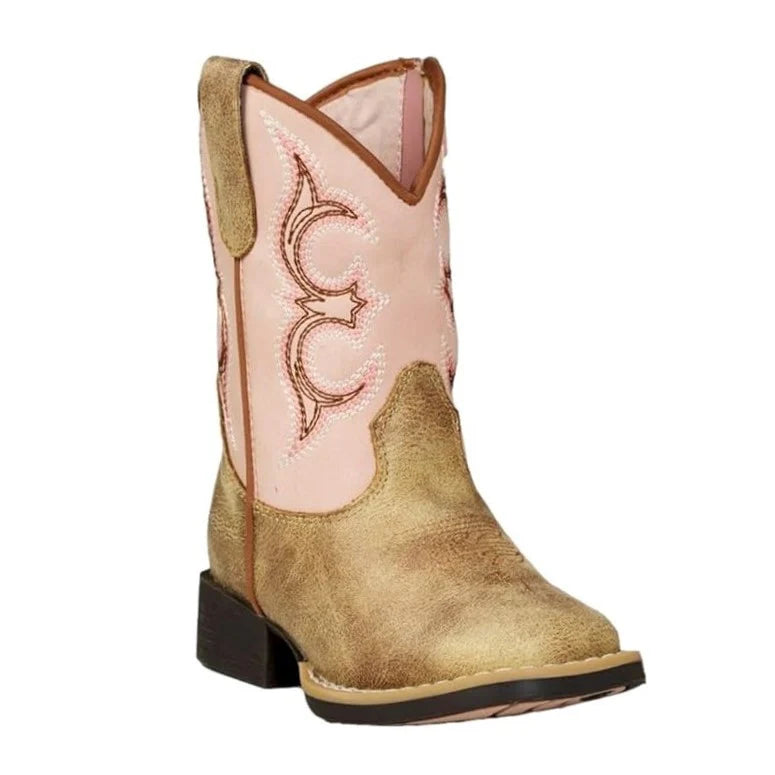 Twister Kid's Posy Boots - Light Pink & Tan