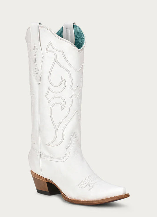 Corral Women's White on White Embroidery Boot