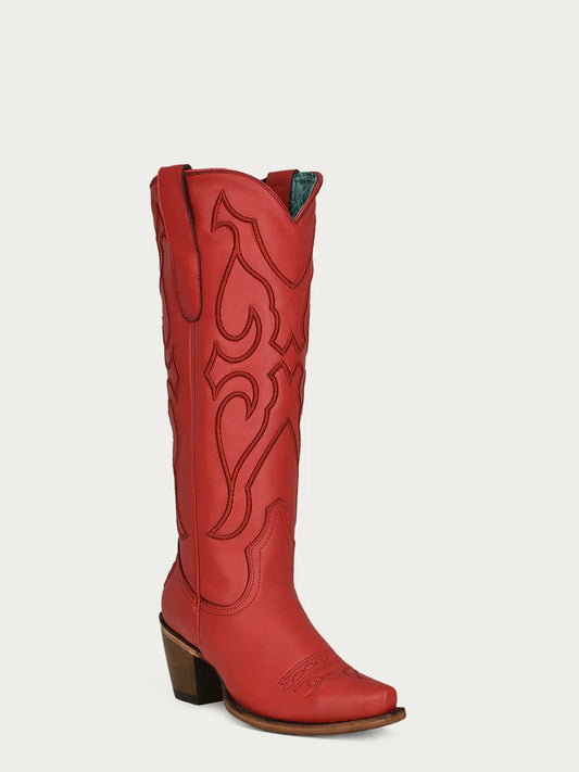 Corral Women's Ruby Red on Red Embroidery Boots