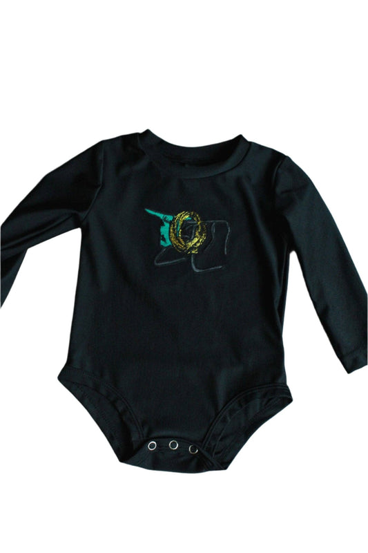 2 Fly Co. Baby Clothes - Black Rope The Neon Lights Onsie